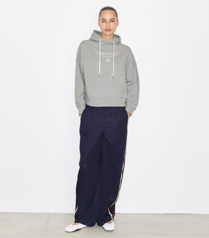 Tory Burch French Terry Hoodie - Medium Heather Gray