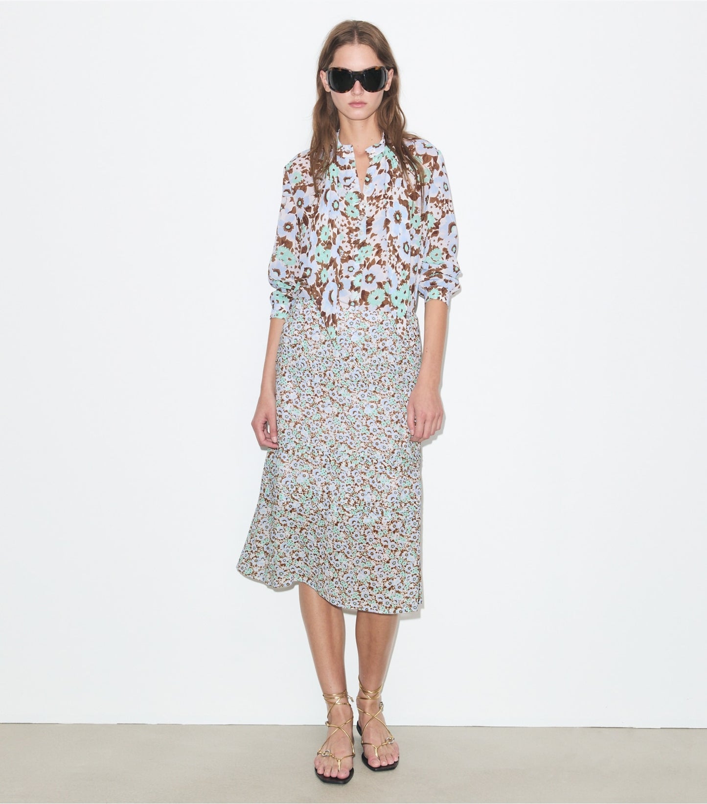 Tory Burch Viscose Skirt - Blue Floral