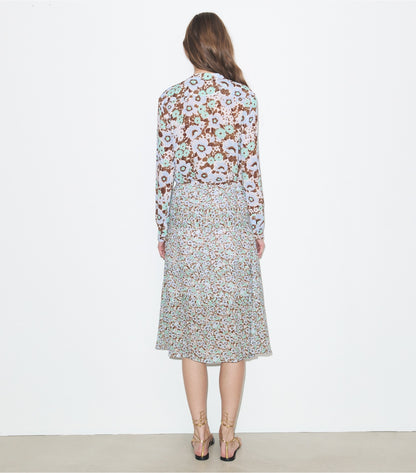 Tory Burch Viscose Skirt - Blue Floral