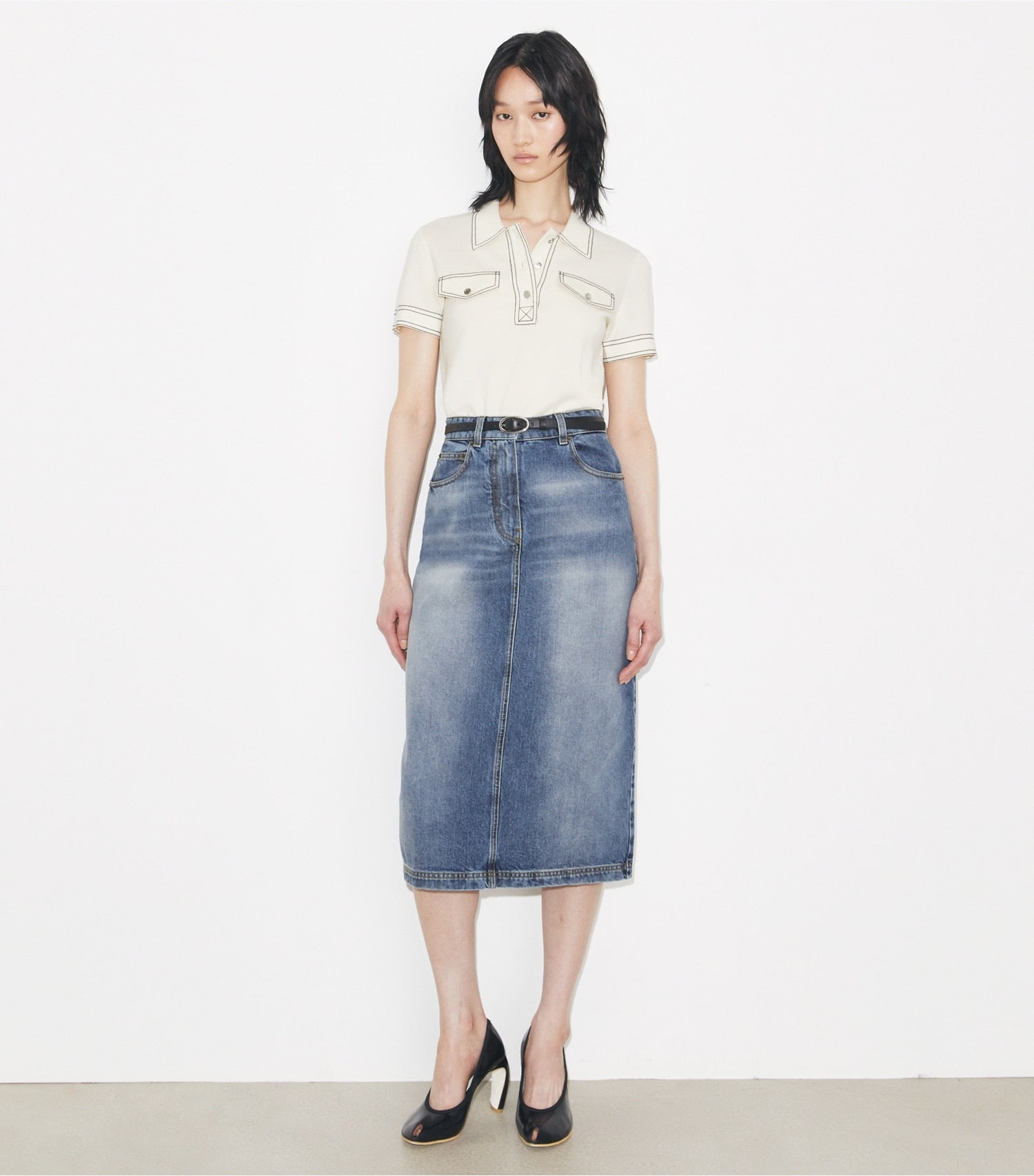 Tory Burch Denim Skirt - Light Vintage Wash
