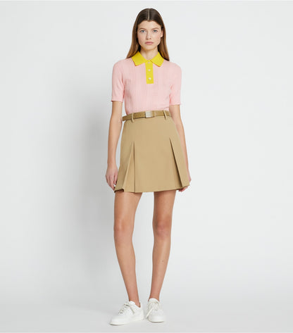 Tory Burch Tech Twill Golf Skirt - Pale Teak