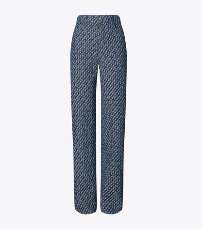 Tory Burch Straight-Leg Jean - T Link Stone Wash