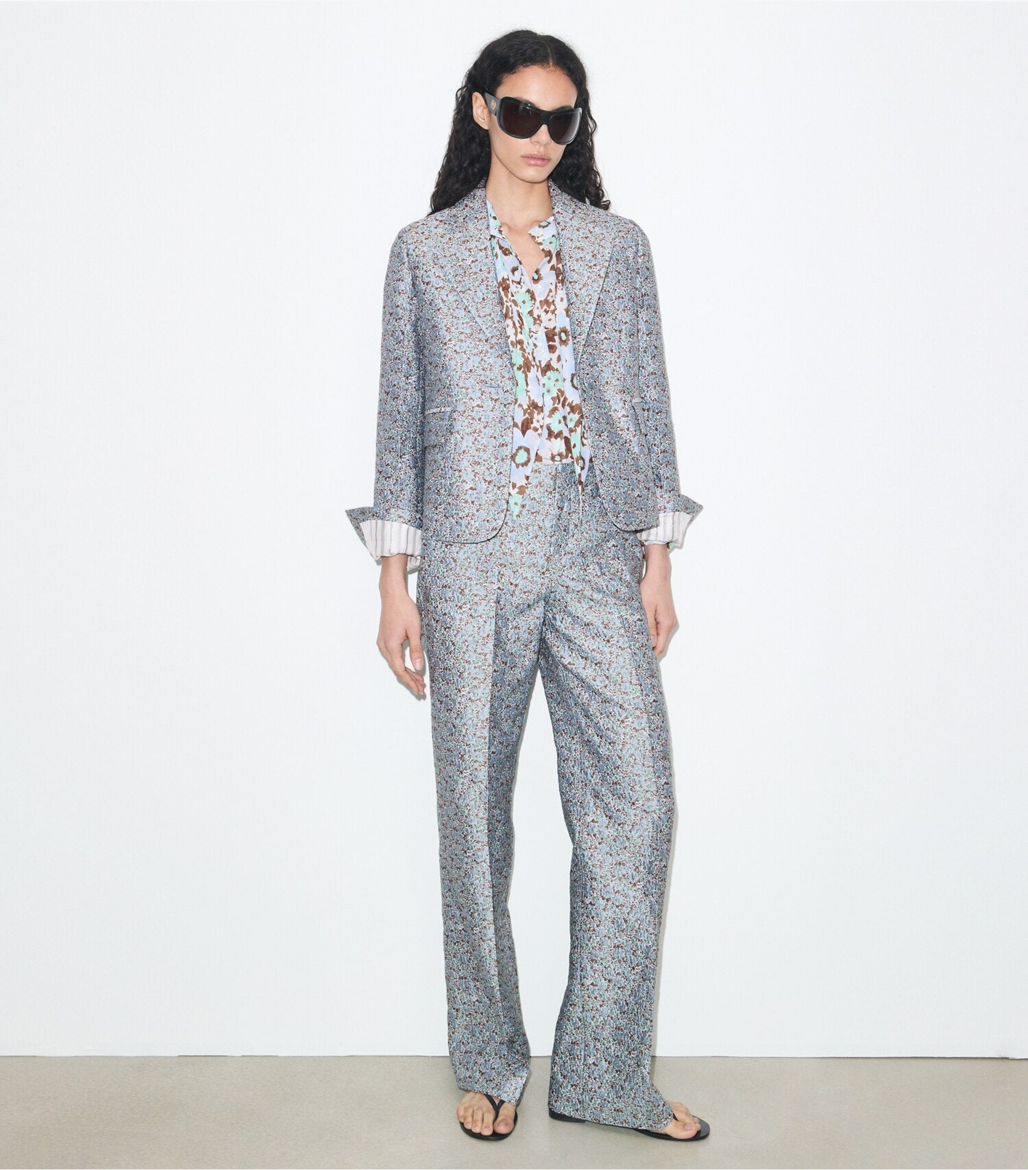 Tory Burch Jacquard Pant - Blue Floral