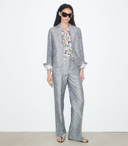Tory Burch Jacquard Pant - Blue Floral
