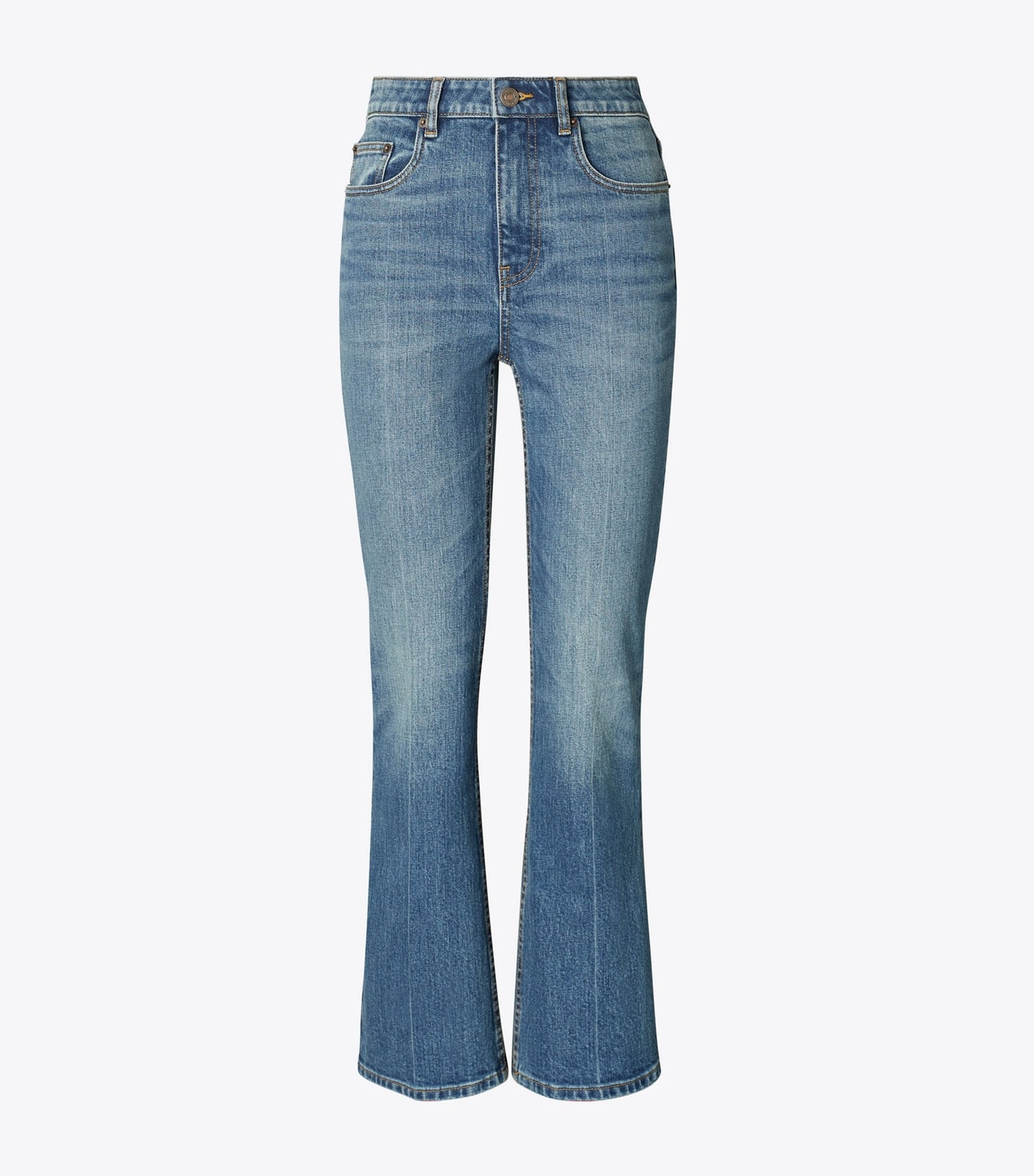 Tory Burch Cropped Flare Jean - Medium Vintage Wash