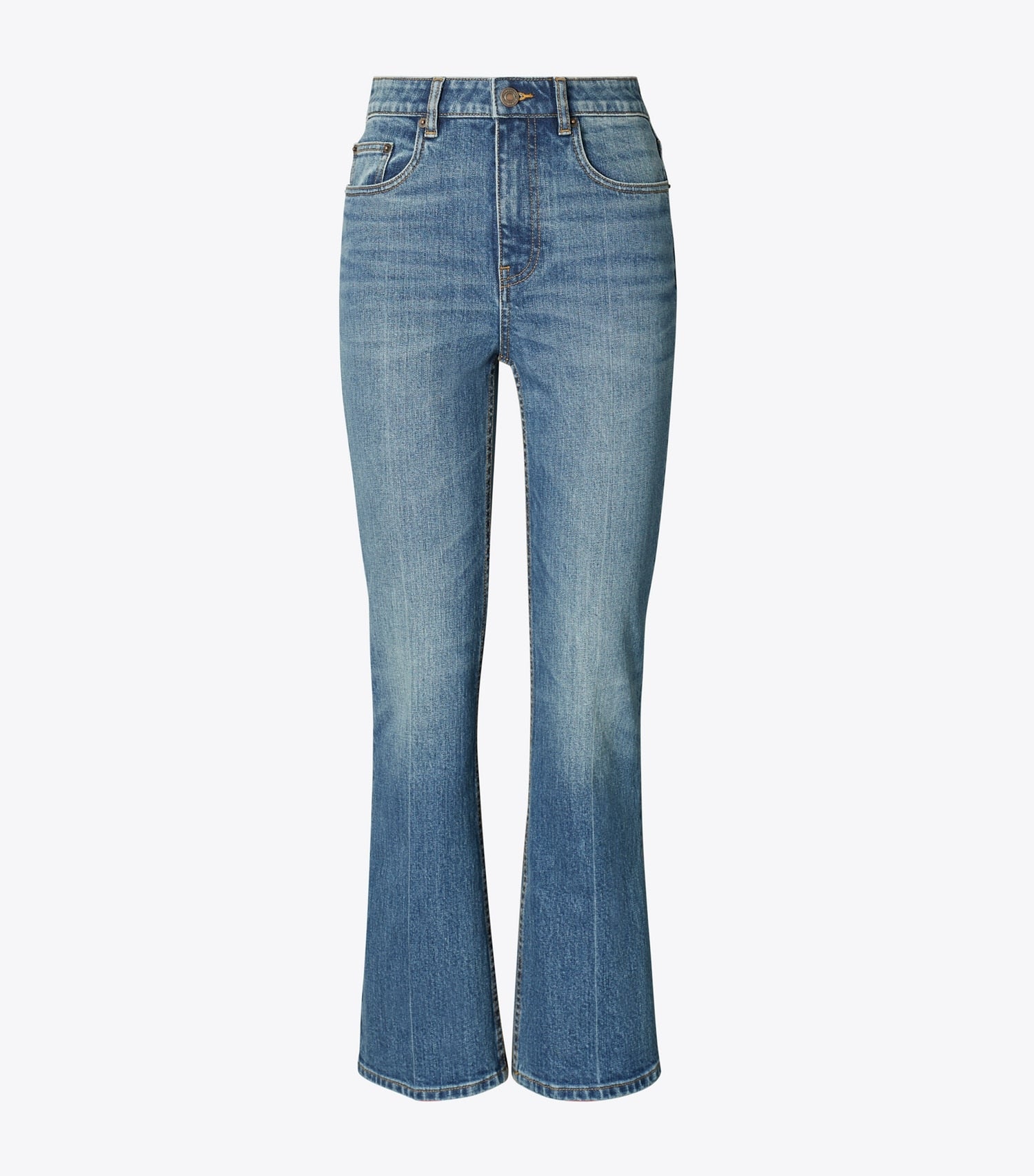 Tory Burch Cropped Flare Jean - Medium Vintage Wash