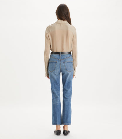 Tory Burch Cropped Flare Jean - Medium Vintage Wash