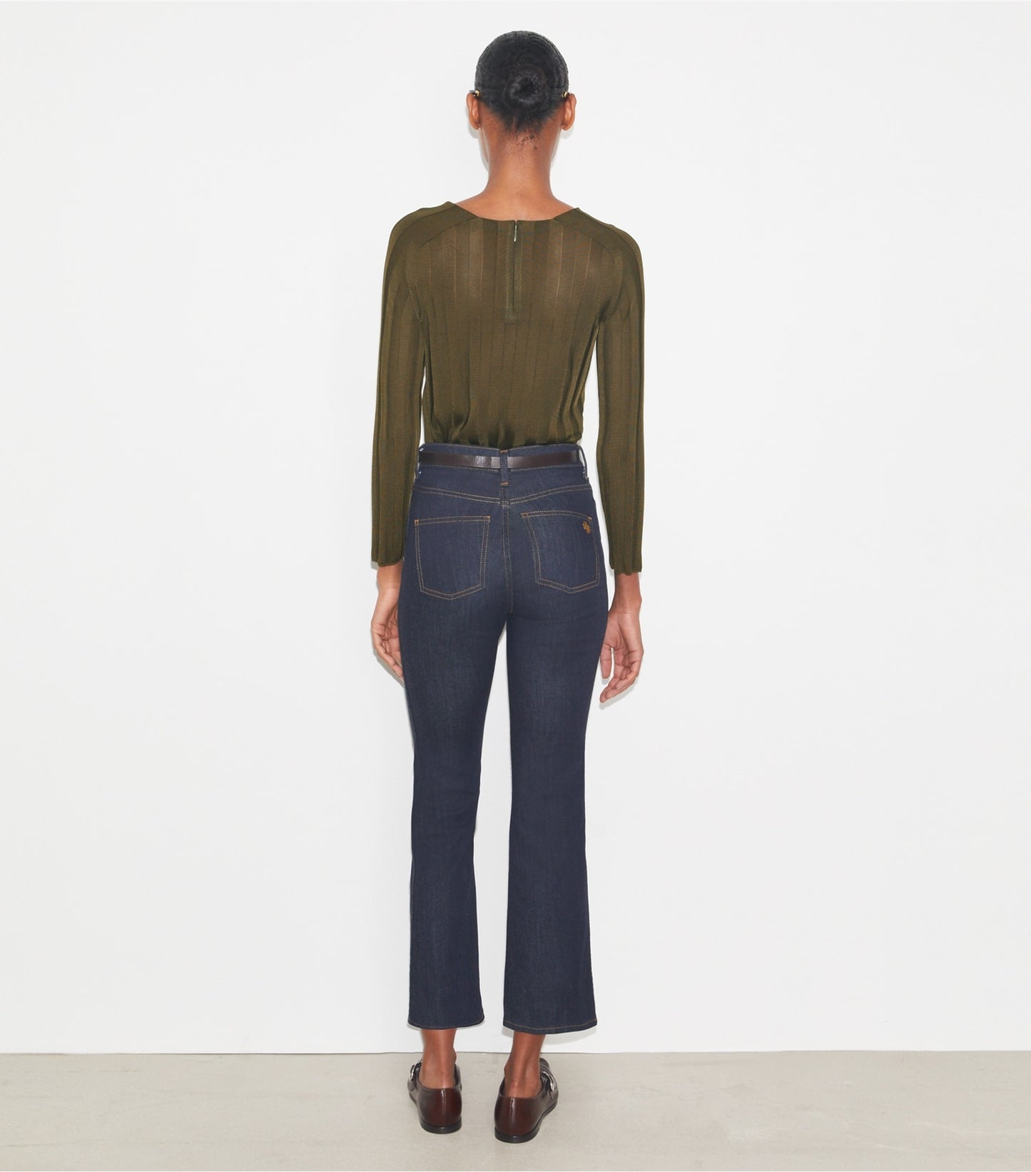 Tory Burch Cropped Flare Jeans - Raw/Unwashed