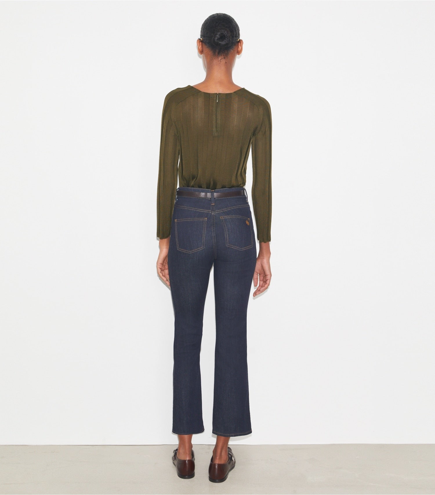 Tory Burch Cropped Flare Jeans - Raw/Unwashed