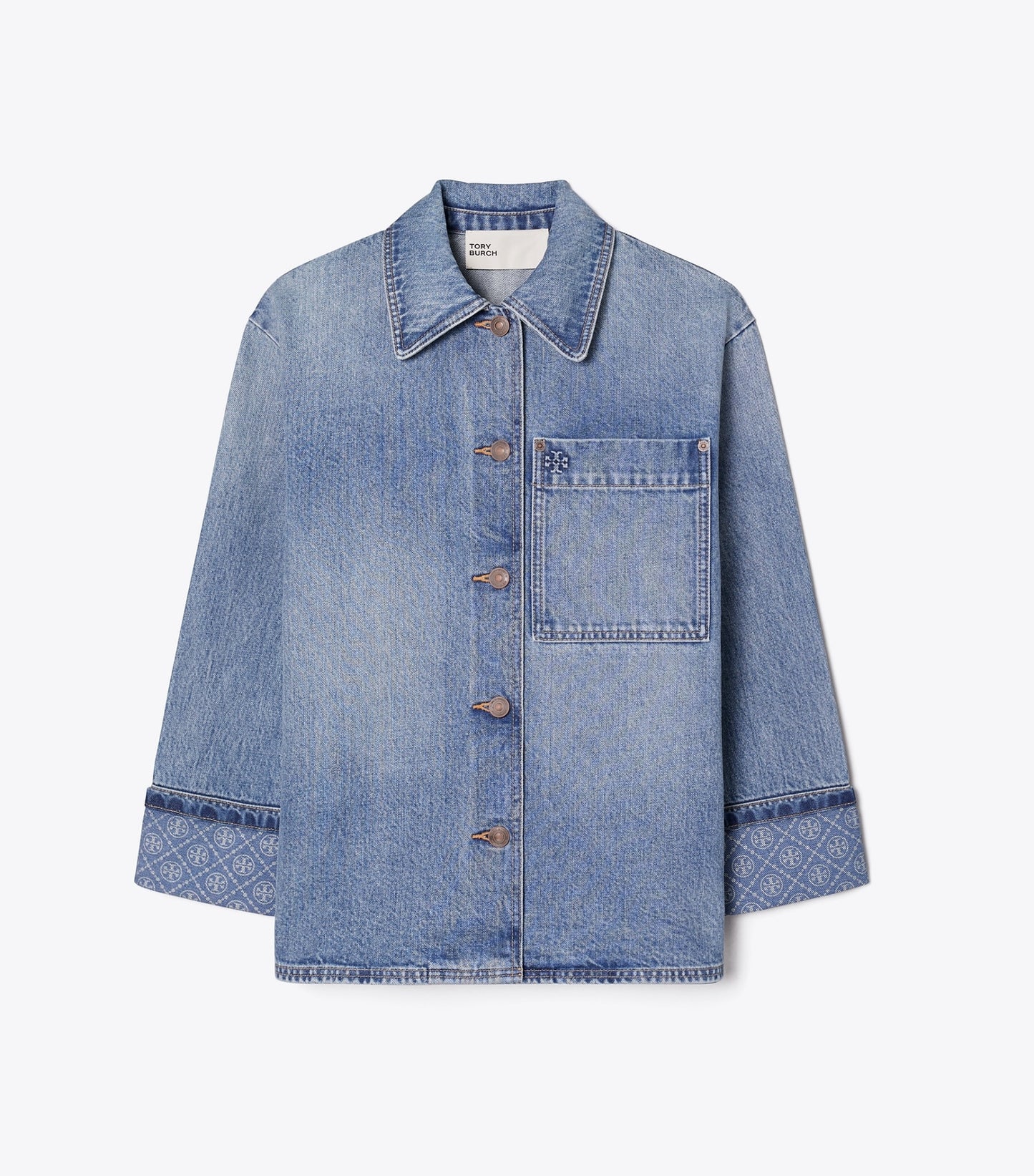 Tory Burch Denim Barn Jacket - Light Vintage Wash
