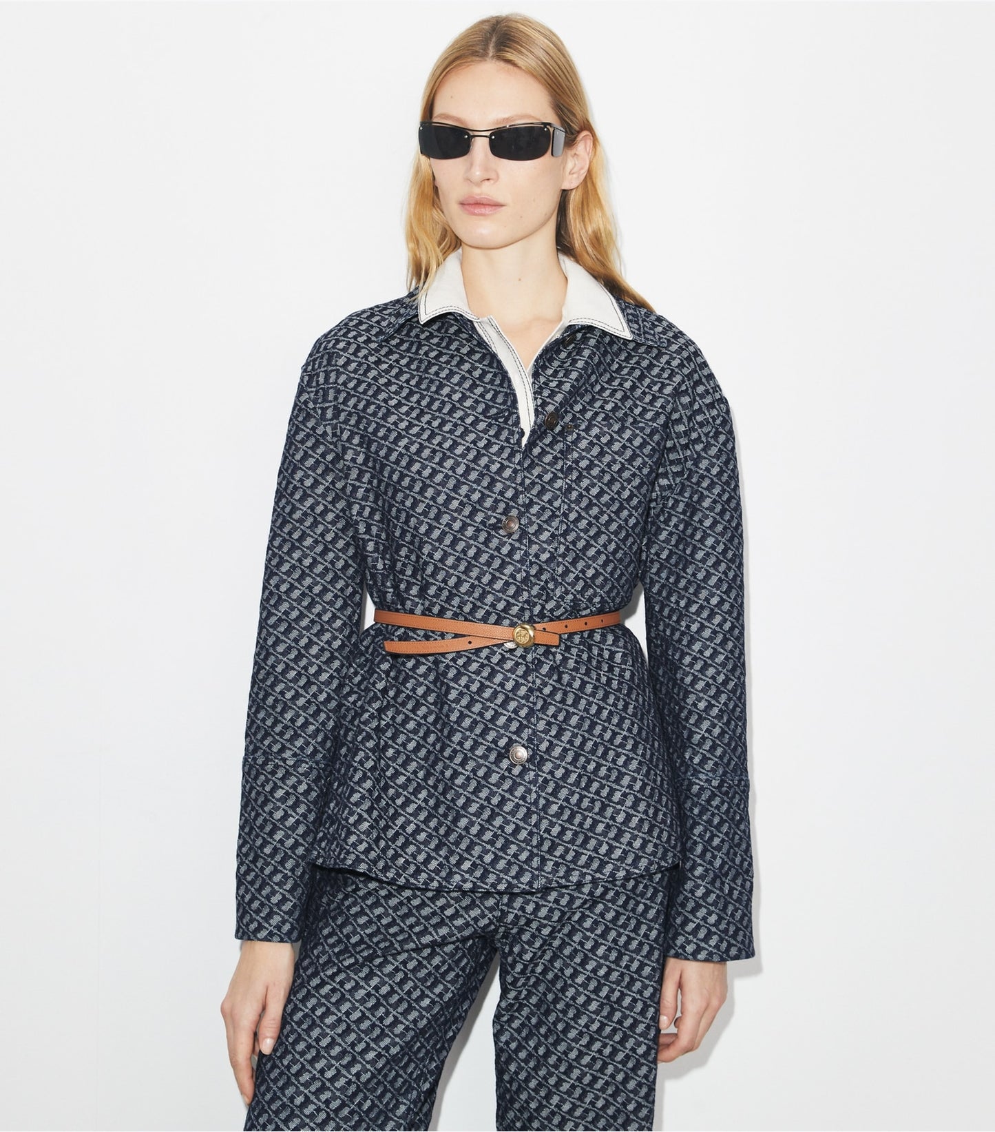 Tory Burch Denim Barn Jacket - T Link Stone Wash