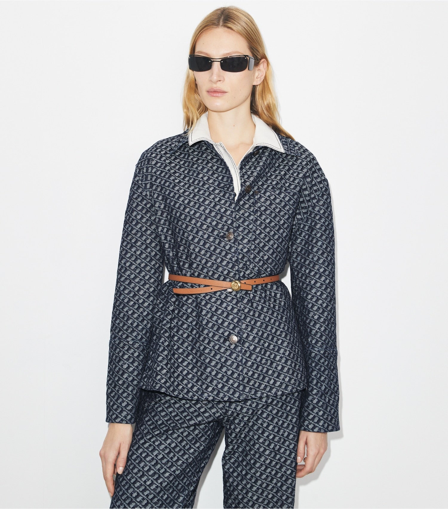 Tory Burch Denim Barn Jacket - T Link Stone Wash