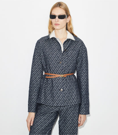Tory Burch Denim Barn Jacket - T Link Stone Wash