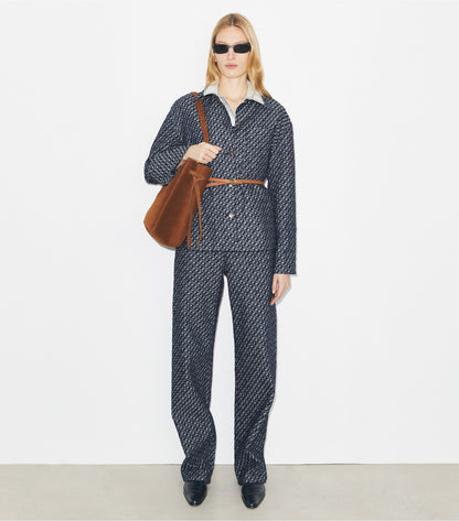 Tory Burch Denim Barn Jacket - T Link Stone Wash