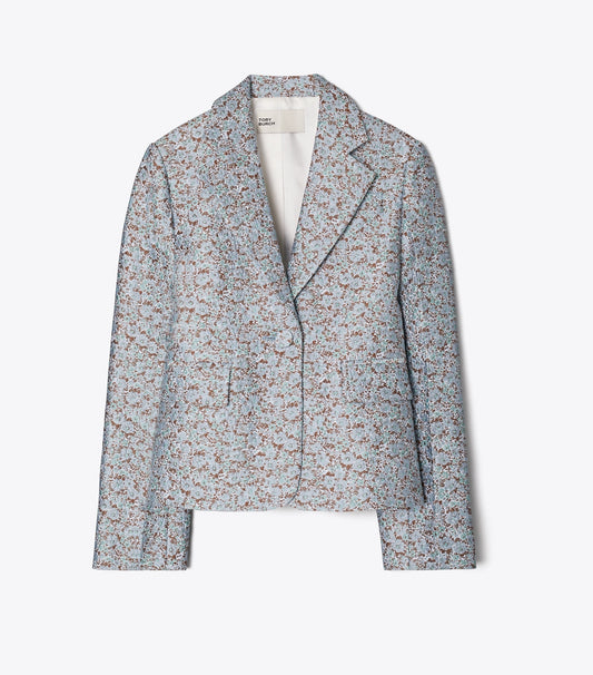Tory Burch Jacquard Blazer - Blue Floral