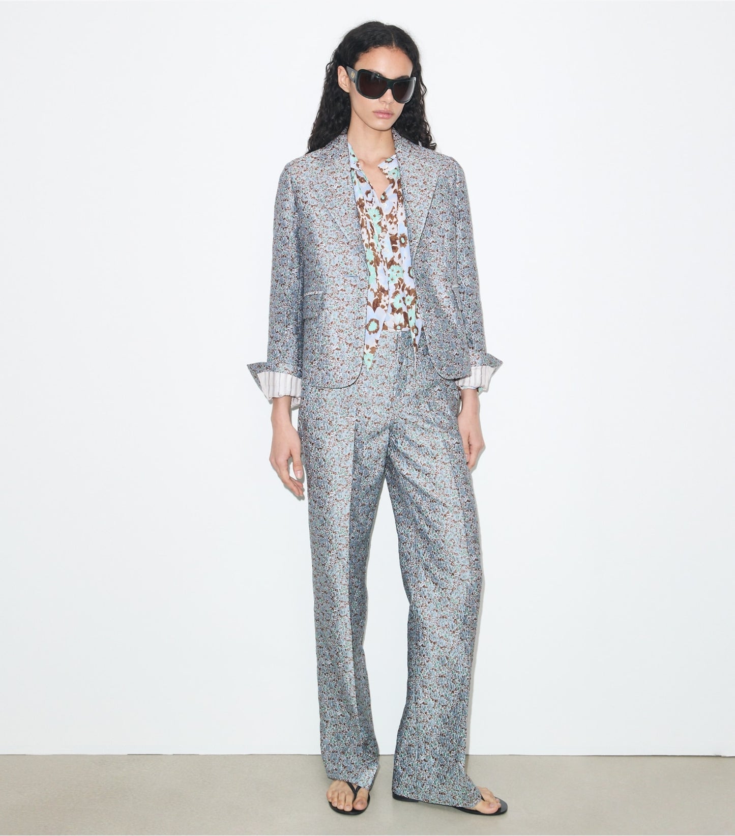 Tory Burch Jacquard Blazer - Blue Floral