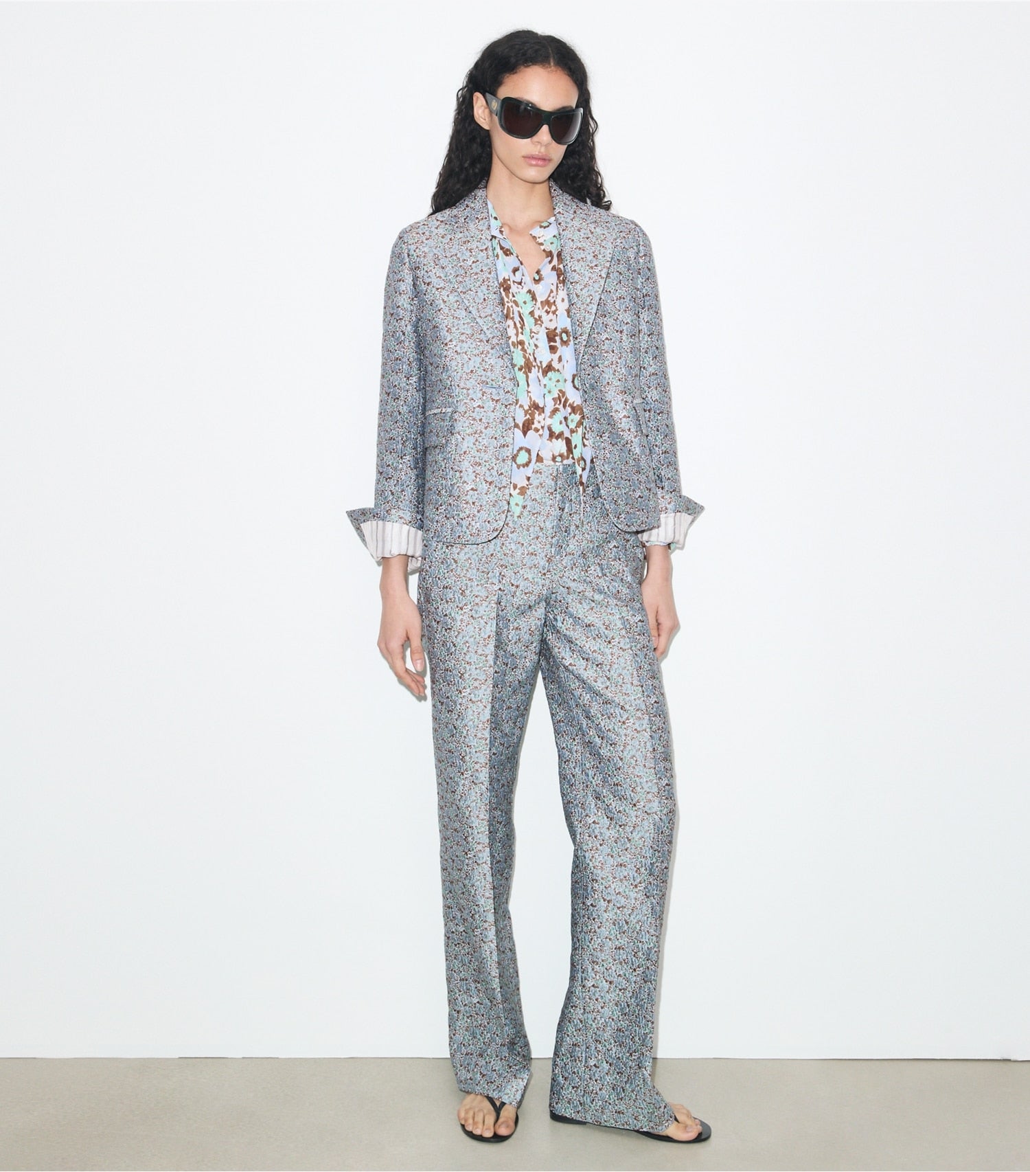 Tory Burch Jacquard Blazer - Blue Floral
