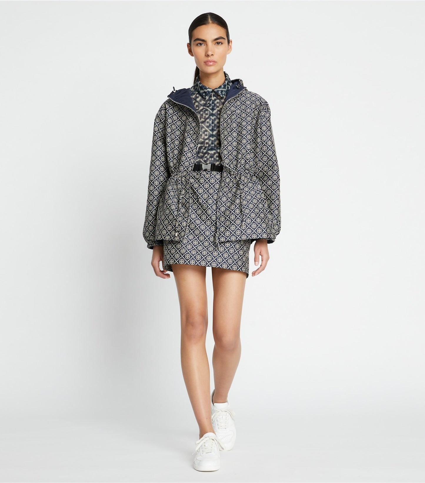 Tory Burch T Monogram Jacquard Anorak - Tory Navy T Monogram Small Sport