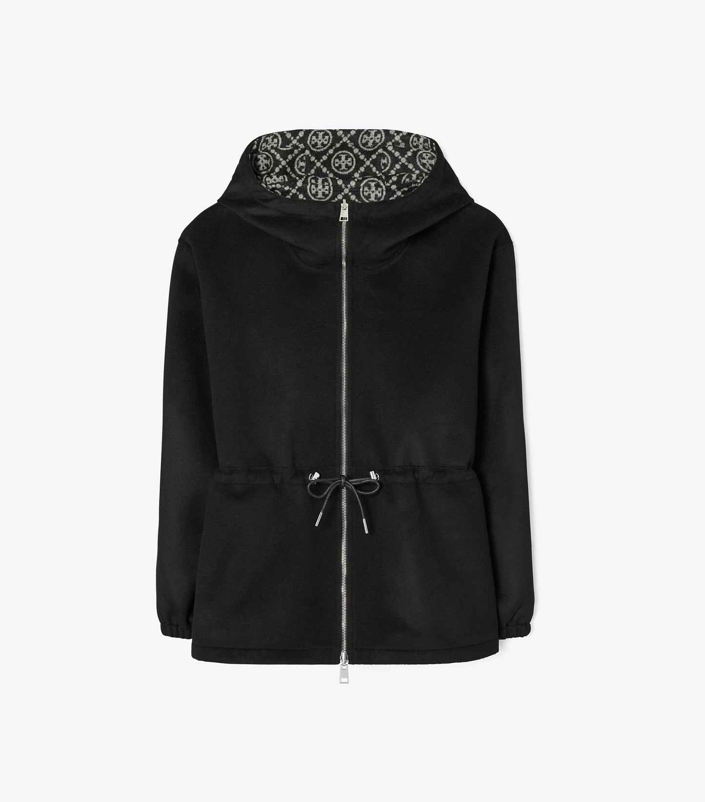 Tory Burch T Monogram Reversible Jacquard Anorak - Black/Gray T Monogram