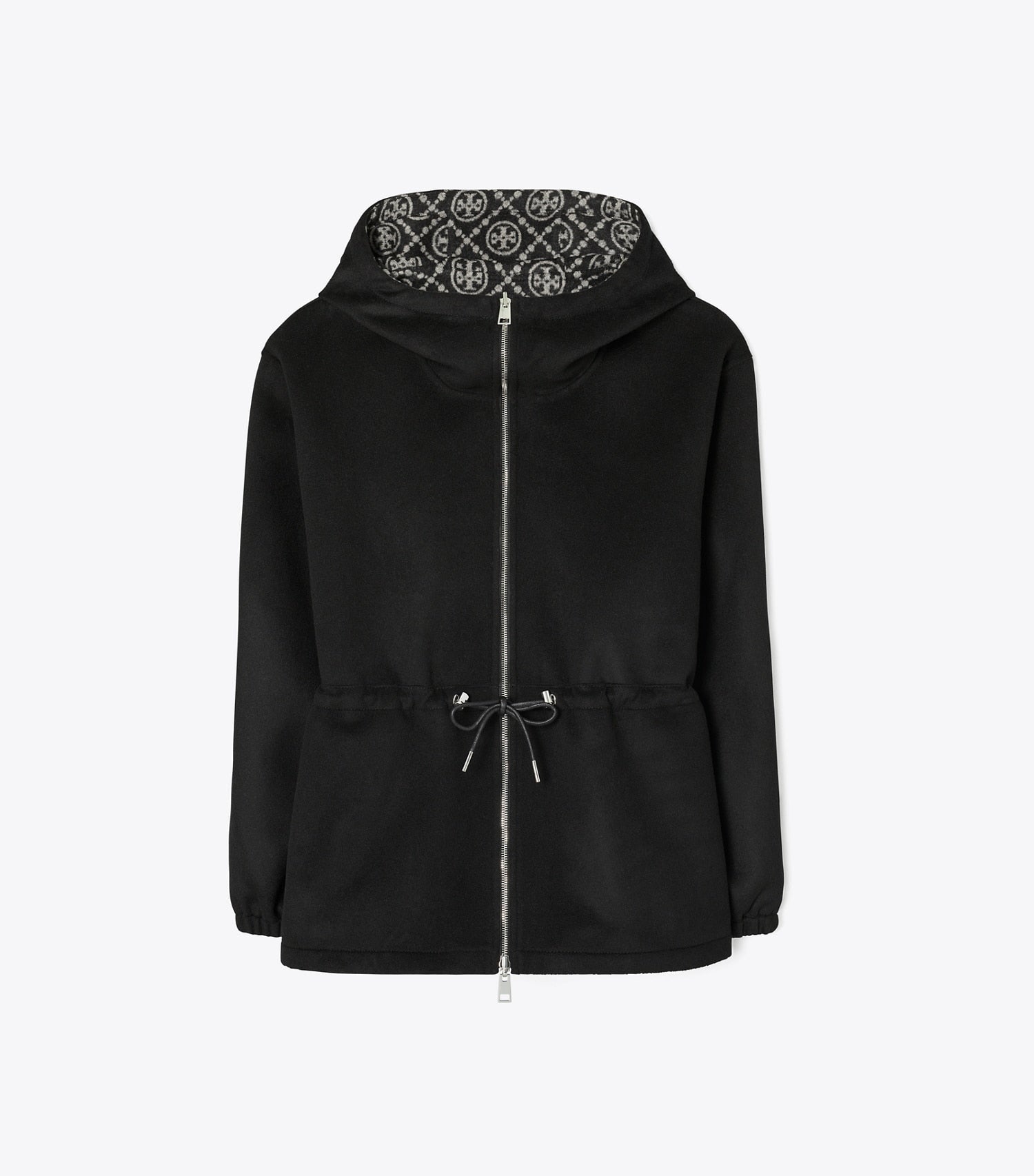 Tory Burch T Monogram Reversible Jacquard Anorak - Black/Gray T Monogram