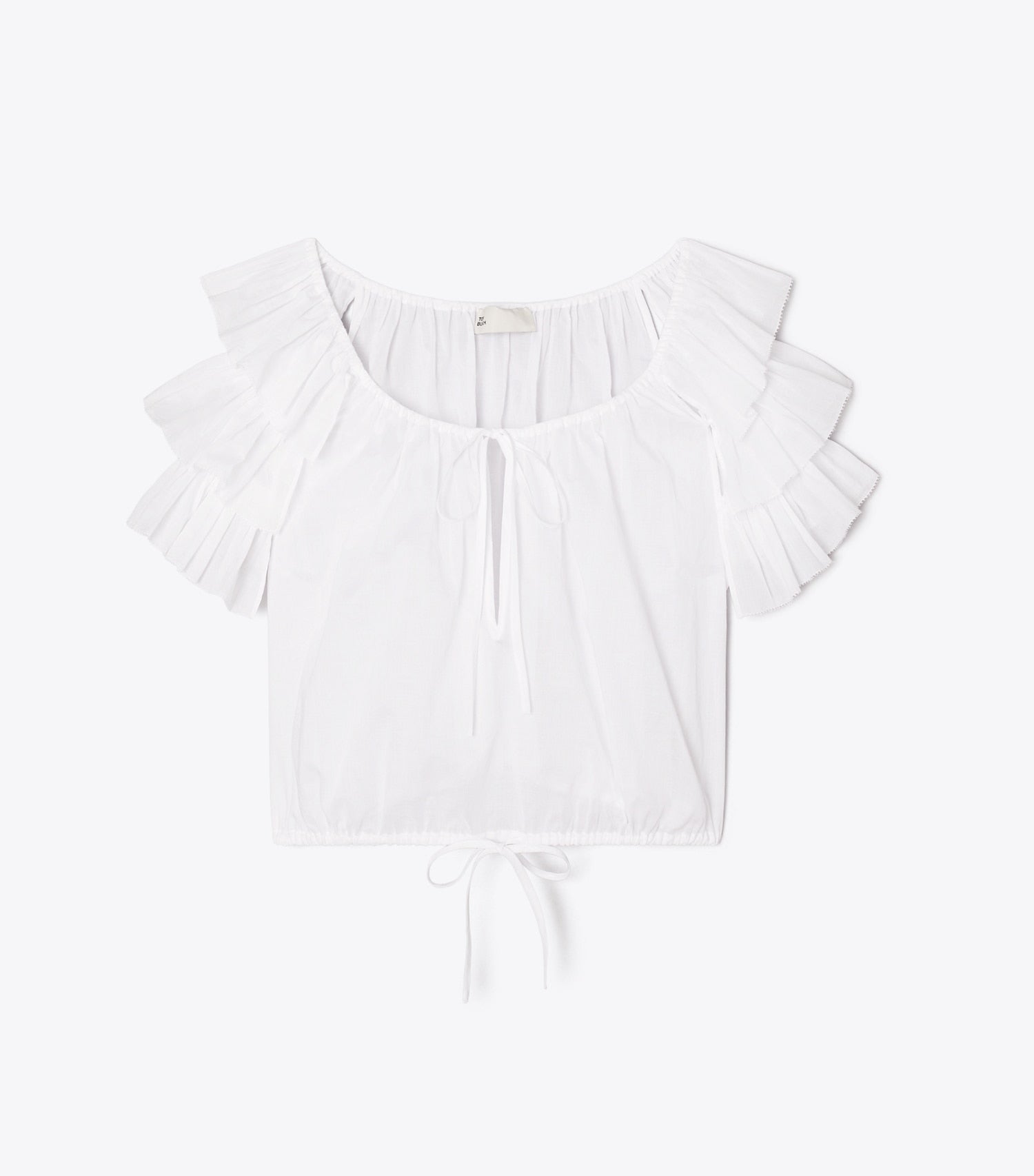 Tory Burch Ruffle Cotton Top - White