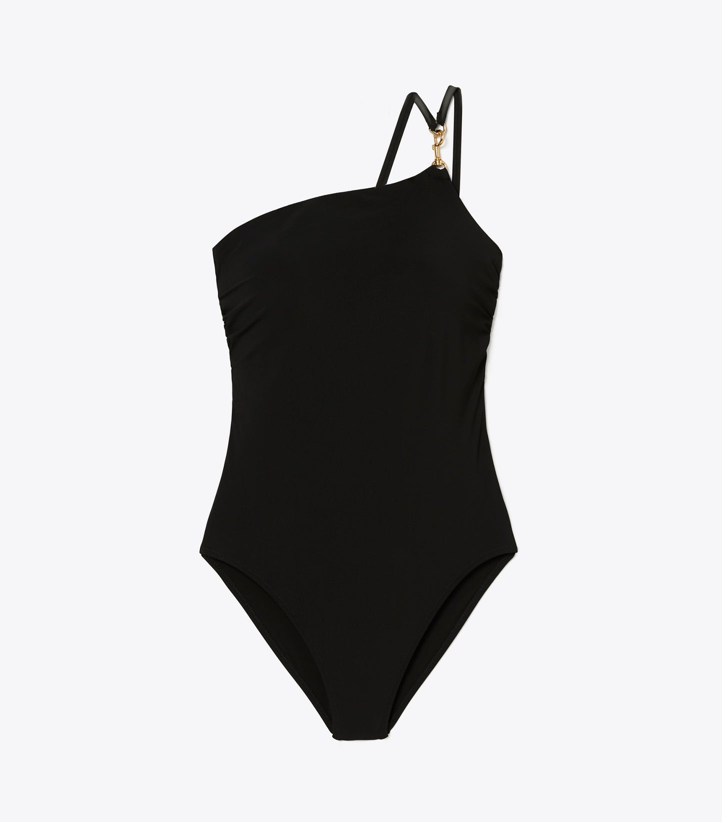 Tory Burch One-Shoulder Clip Swimsuit - Black
