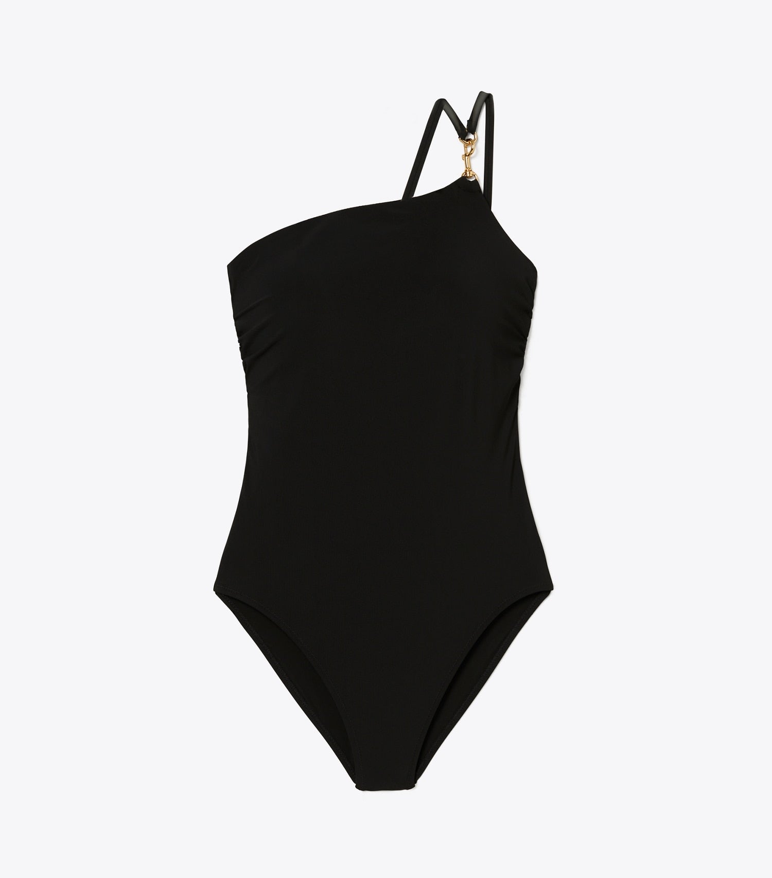 Tory Burch One-Shoulder Clip Swimsuit - Black