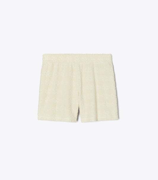 Tory Burch Terry Jacquard Logo Short - New Ivory