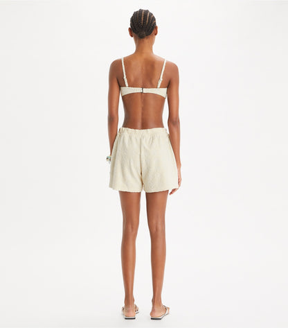 Tory Burch Terry Jacquard Logo Short - New Ivory