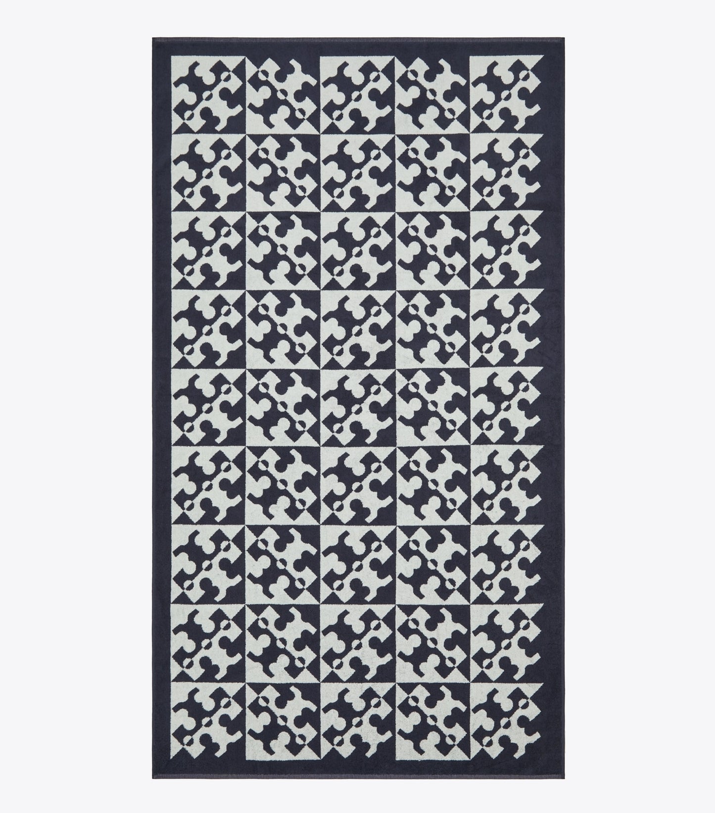 Tory Burch Diagonal T Jacquard Towel - Navy