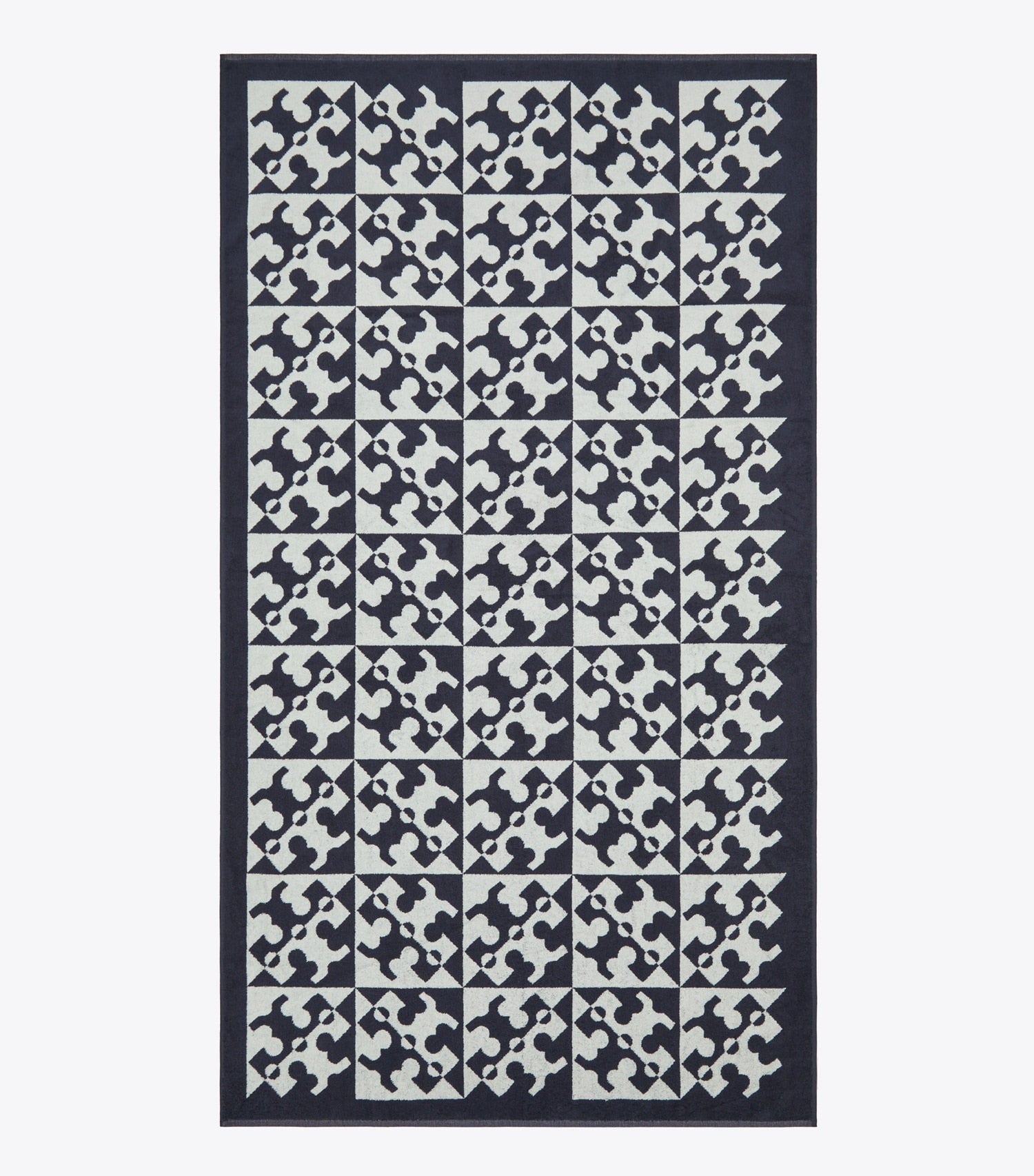 Tory Burch Diagonal T Jacquard Towel - Navy