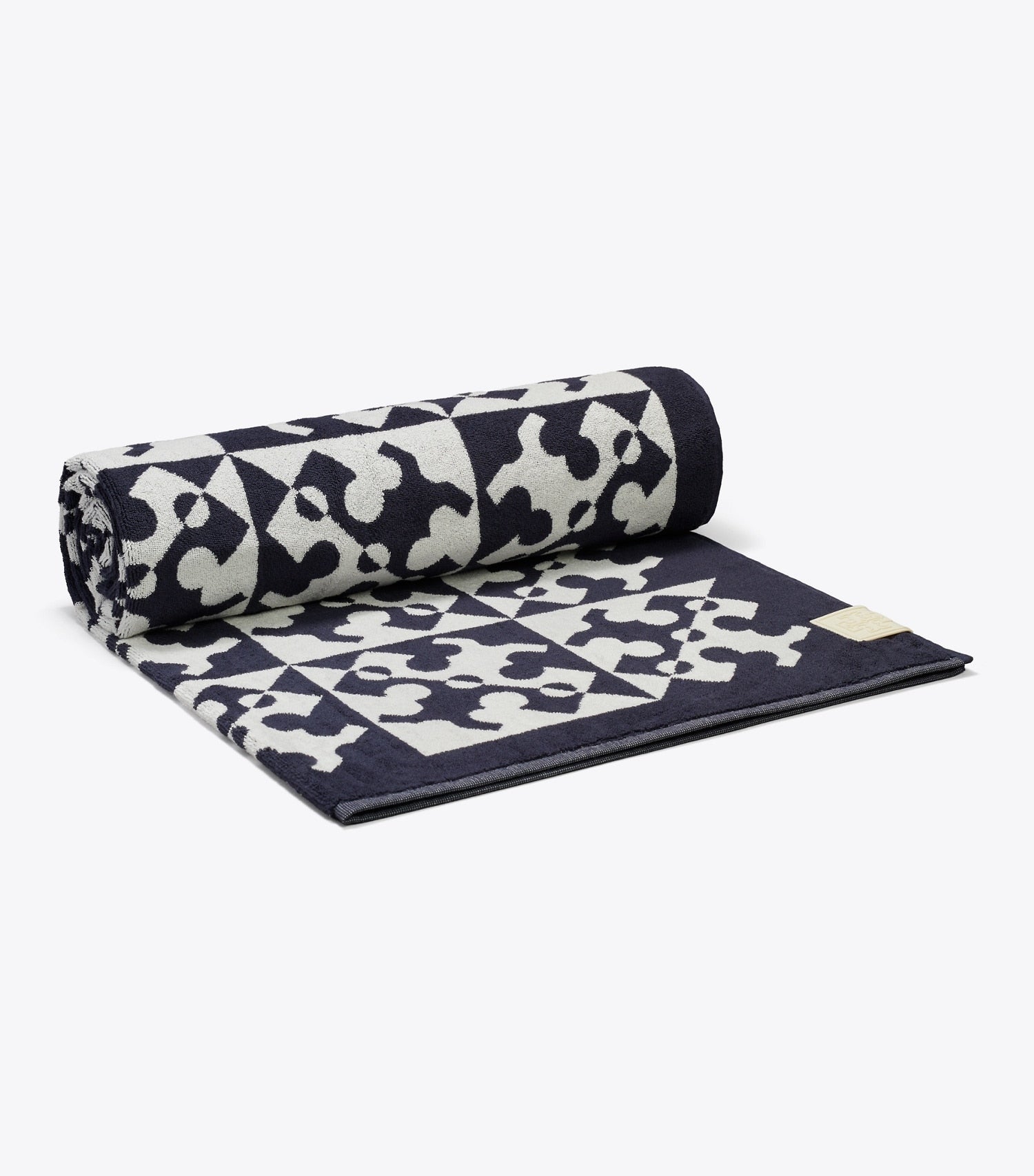 Tory Burch Diagonal T Jacquard Towel - Navy