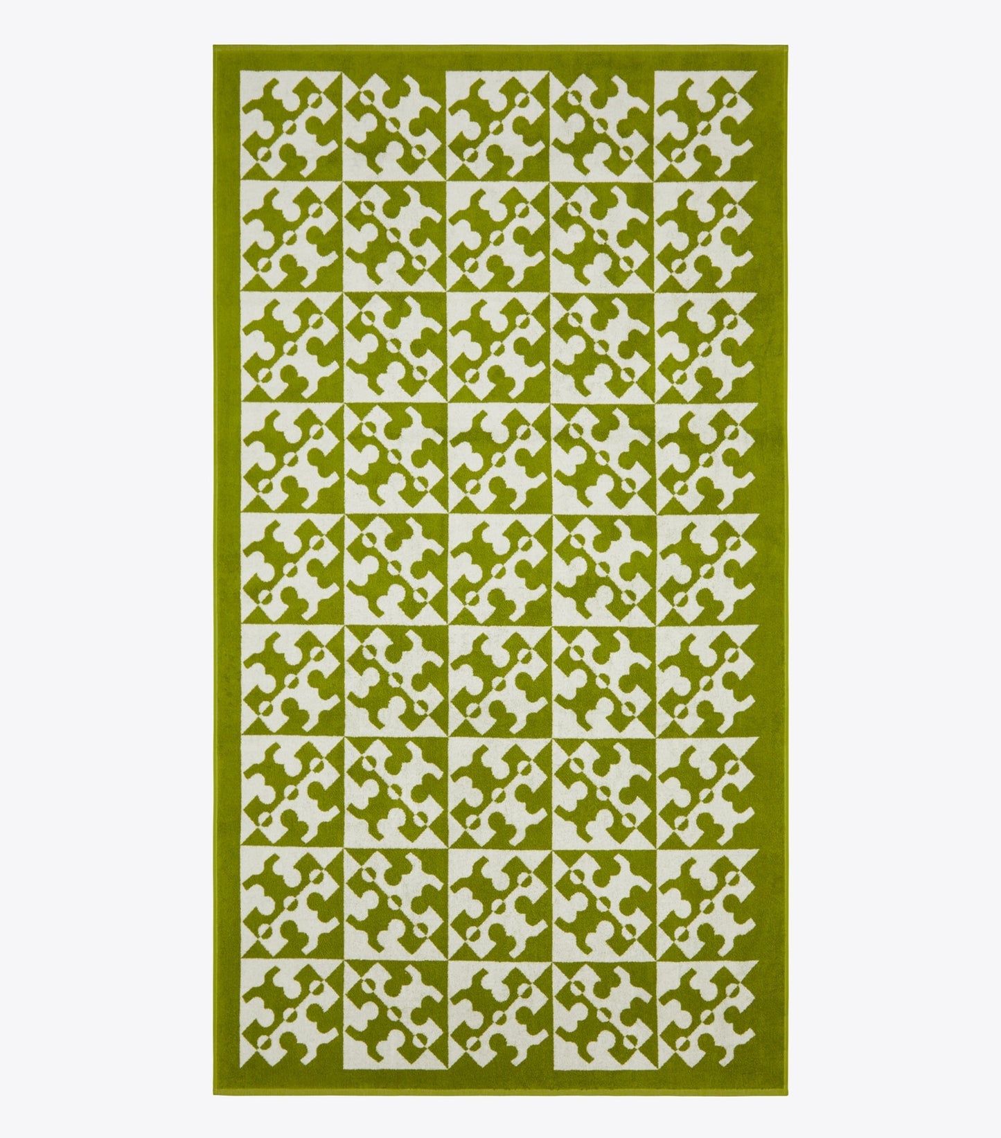 Tory Burch Diagonal T Jacquard Towel - Green