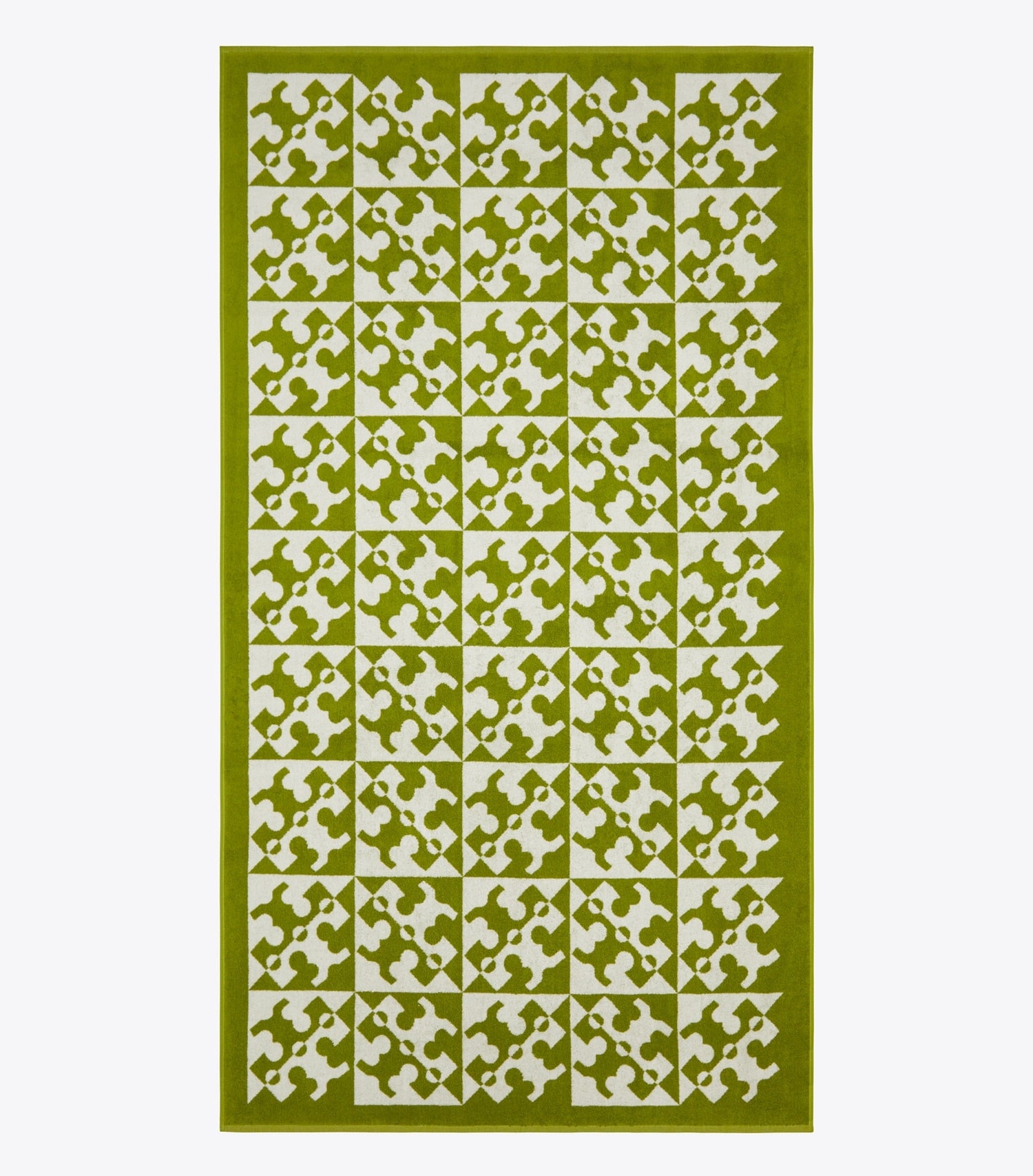 Tory Burch Diagonal T Jacquard Towel - Green