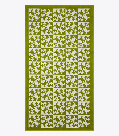 Tory Burch Diagonal T Jacquard Towel - Green