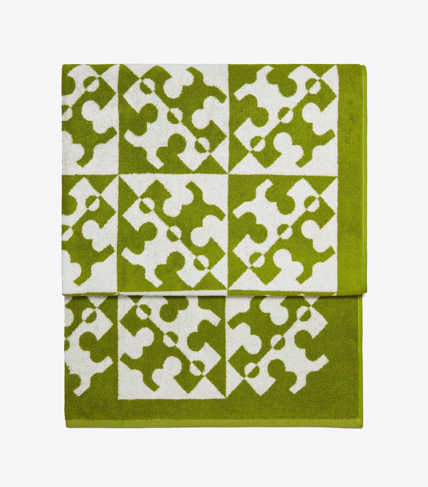 Tory Burch Diagonal T Jacquard Towel - Green