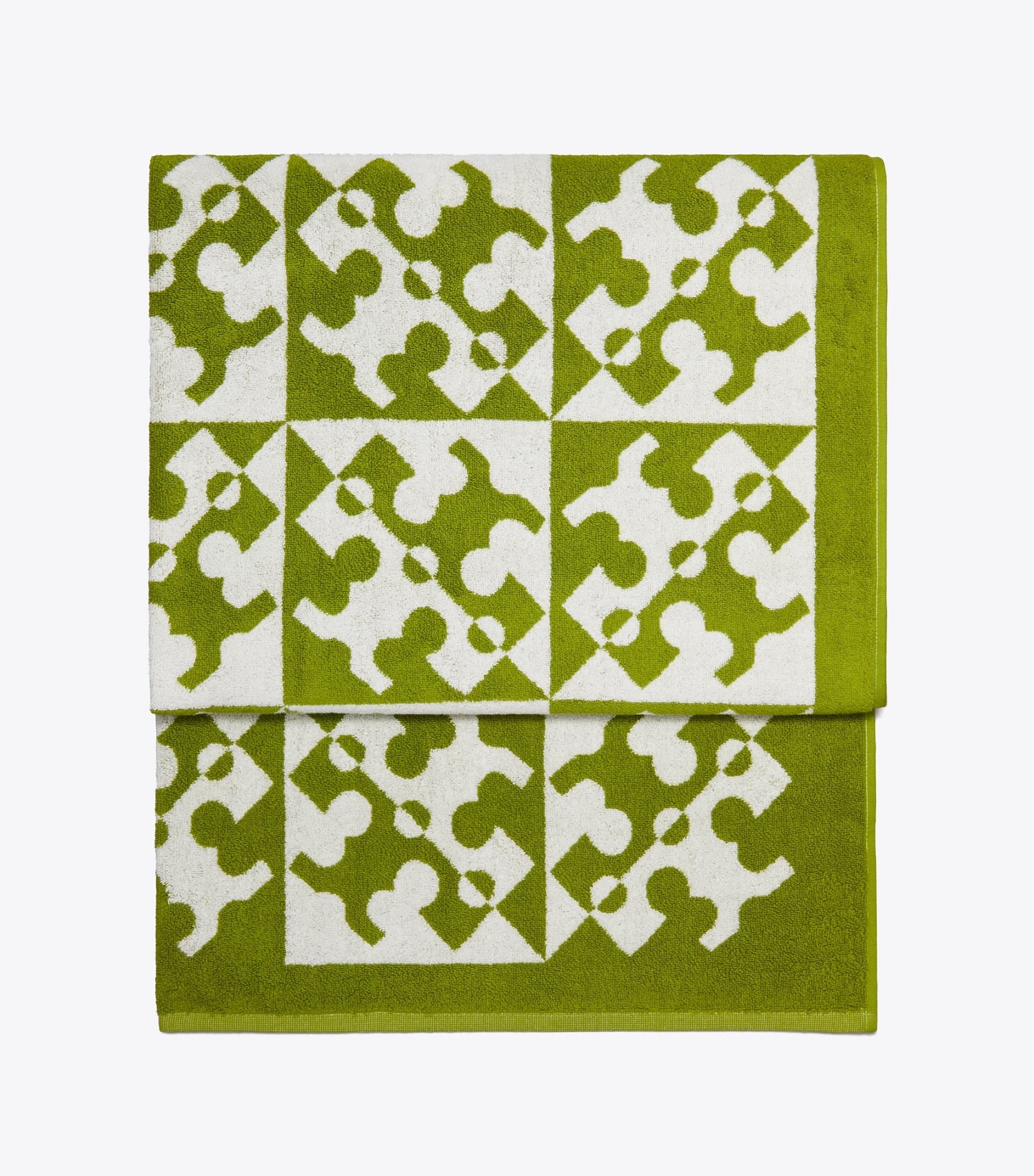 Tory Burch Diagonal T Jacquard Towel - Green