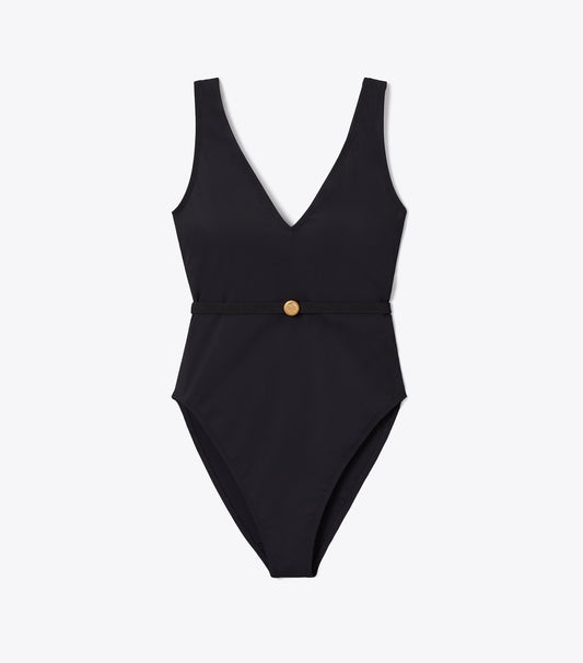 Tory Burch Belted Swimsuit - Black