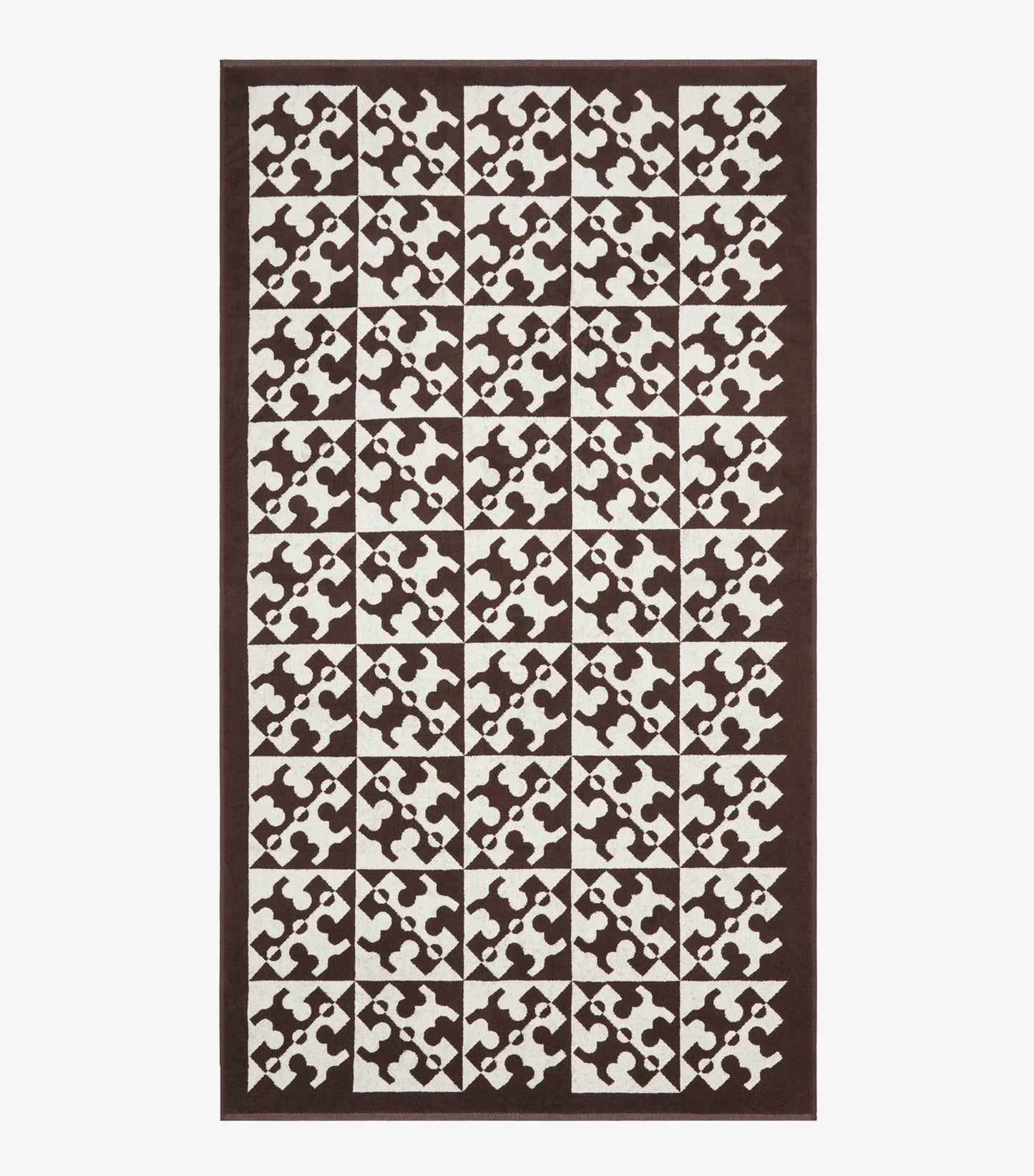 Tory Burch Diagonal T Jacquard Towel - Brown