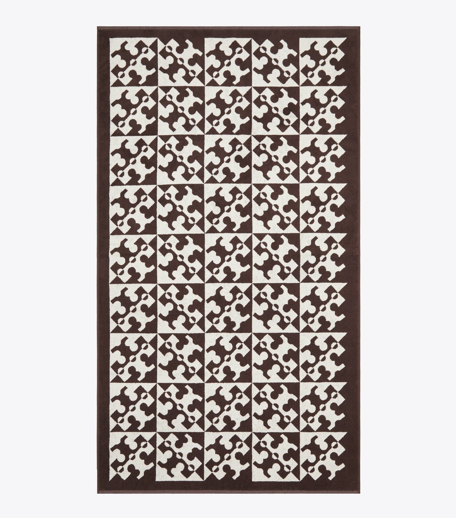 Tory Burch Diagonal T Jacquard Towel - Brown