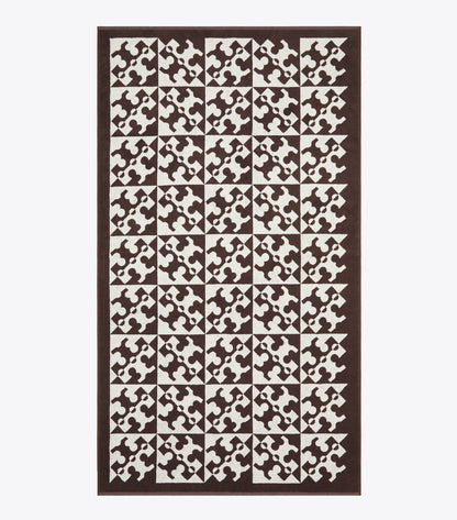 Tory Burch Diagonal T Jacquard Towel - Brown