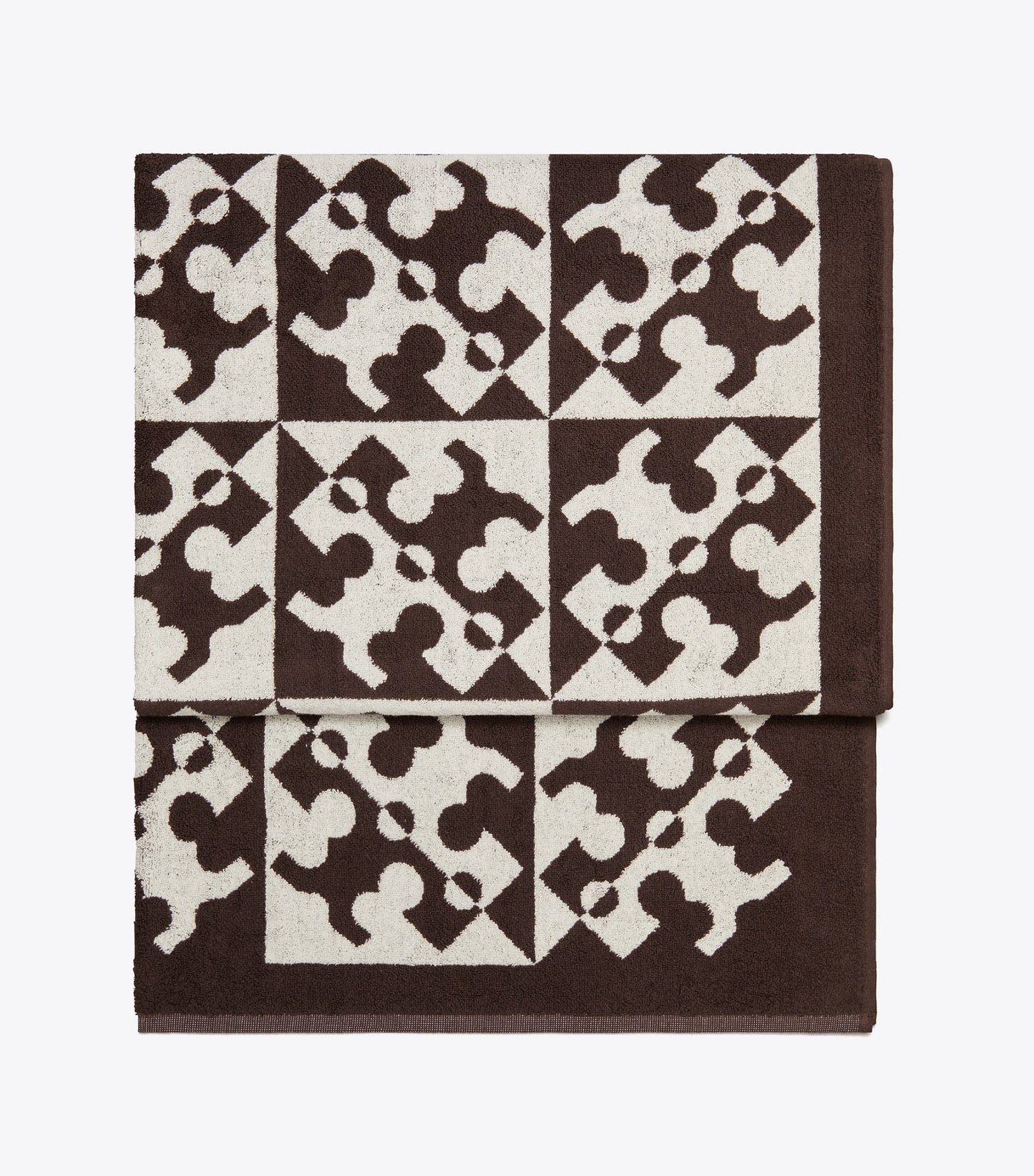 Tory Burch Diagonal T Jacquard Towel - Brown