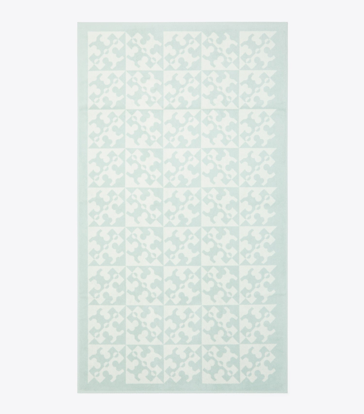 Tory Burch Diagonal T Jacquard Towel - Light Blue