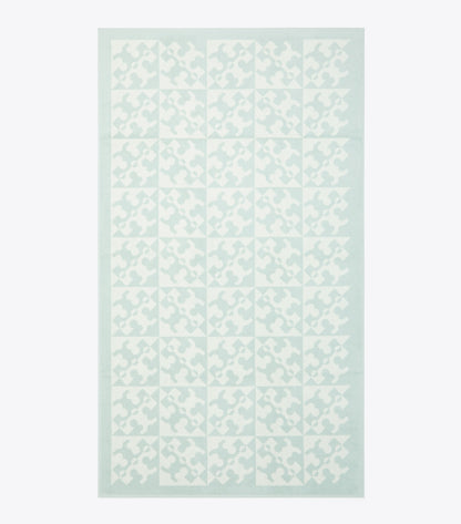 Tory Burch Diagonal T Jacquard Towel - Light Blue