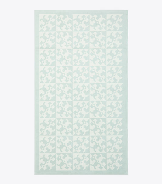 Tory Burch Diagonal T Jacquard Towel - Light Blue
