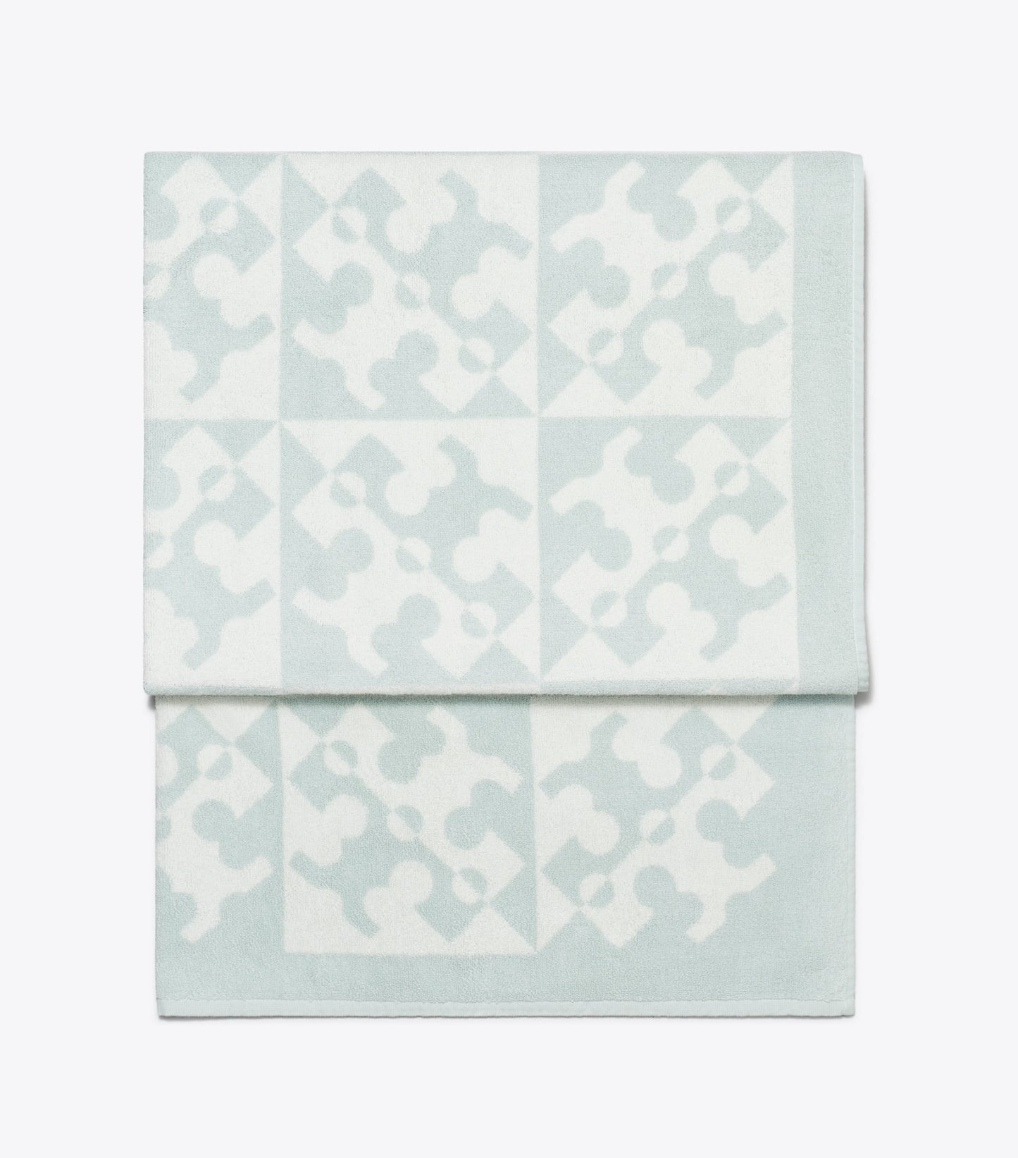 Tory Burch Diagonal T Jacquard Towel - Light Blue