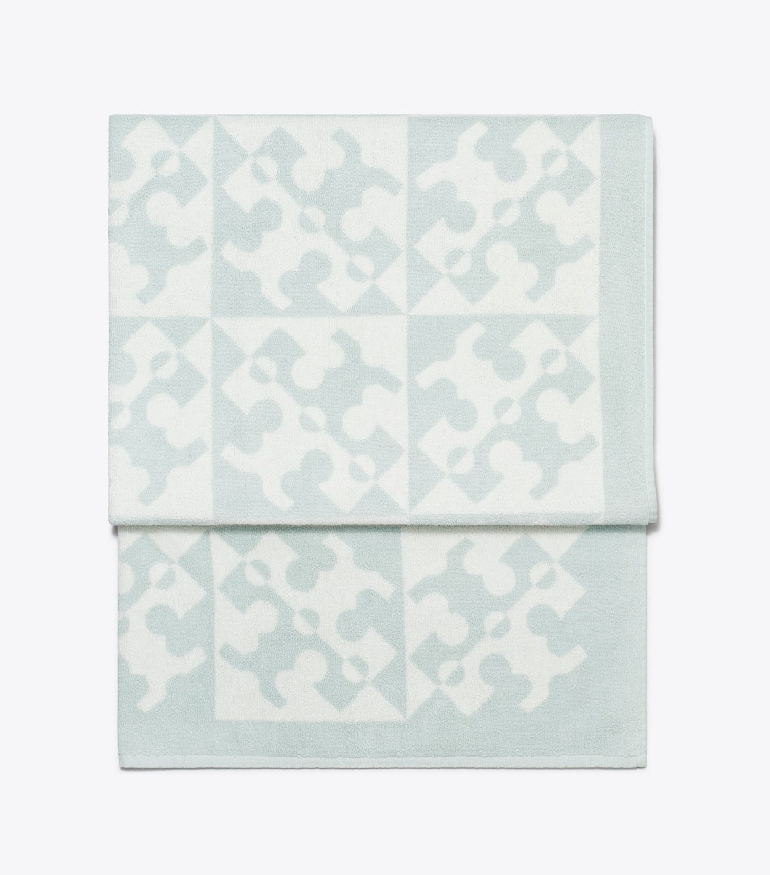 Tory Burch Diagonal T Jacquard Towel - Light Blue