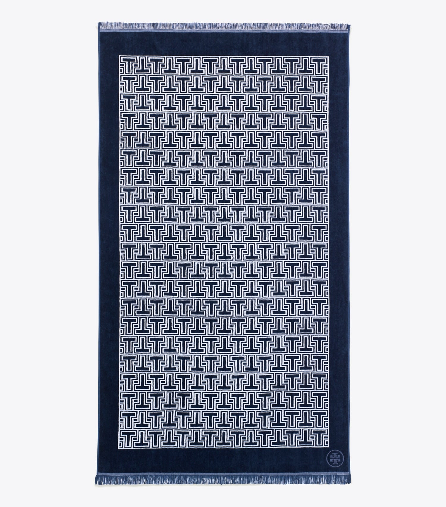 Tory Burch T-Tile Beach Towel - Tory Navy/Ivory