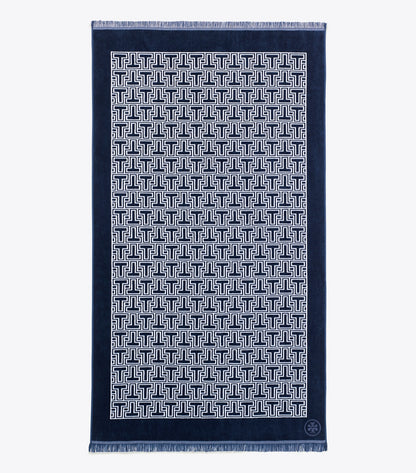 Tory Burch T-Tile Beach Towel - Tory Navy/Ivory