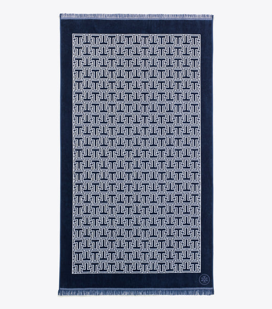 Tory Burch T-Tile Beach Towel - Tory Navy/Ivory